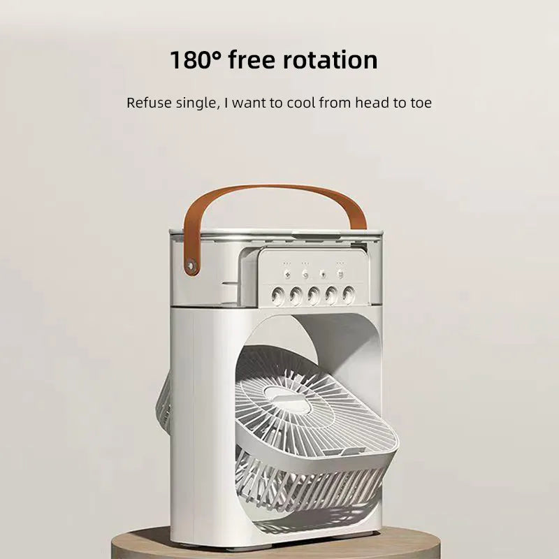USB Portable Air Mist Fan - LED Night Light Electric Fan- Mini Air Conditioner Fan